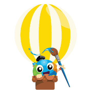 Artime mascot — paint bar Bangkok / มาสคอต Artime คาเฟ่วาดรูปลาดพร้าว